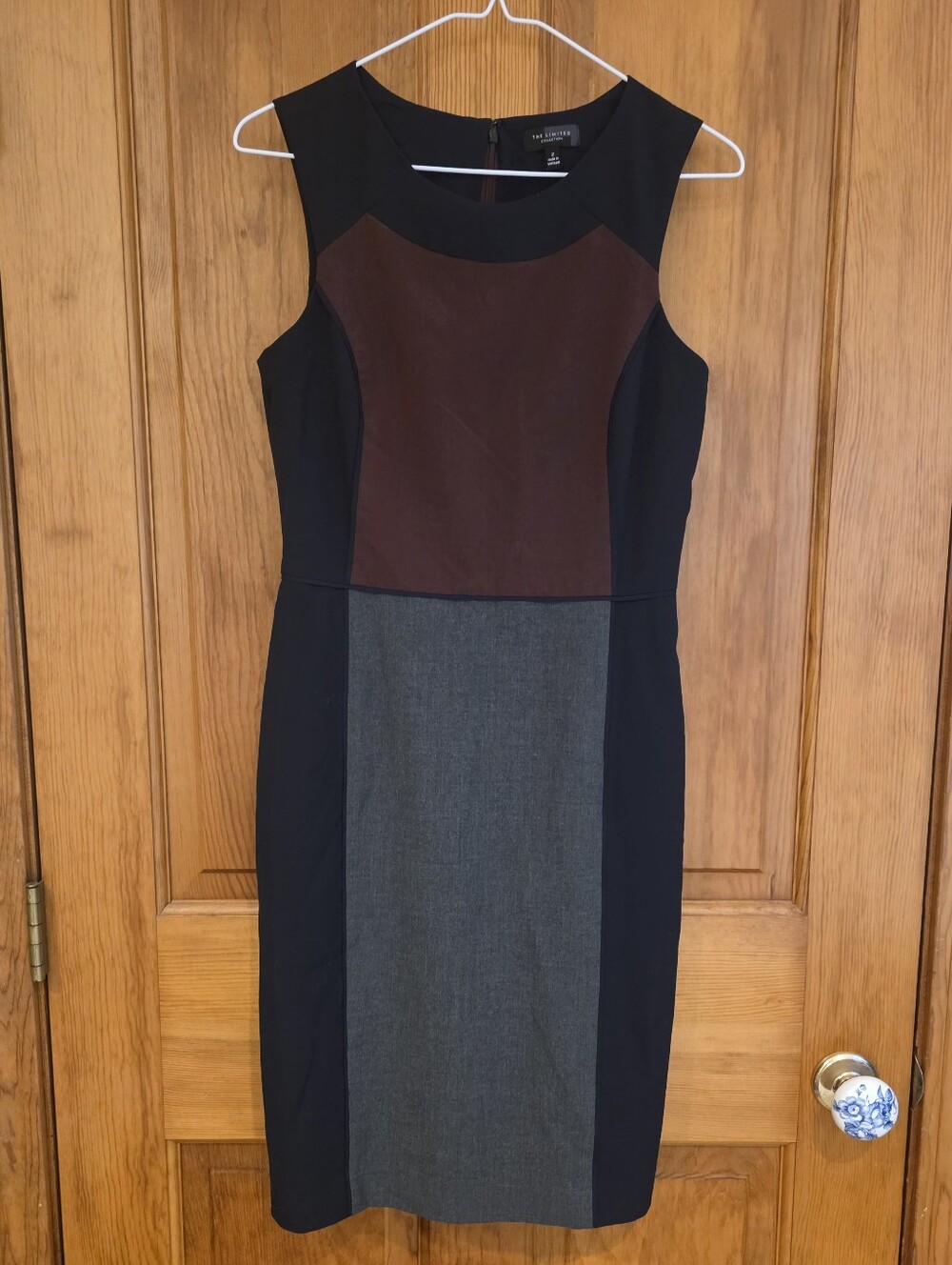 The Limited Collection Colorblock Sheath Dress Navy Maroon Gray Size 2